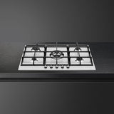 Smeg PX375 73 cm Classic Gas Hob Stainless Steel