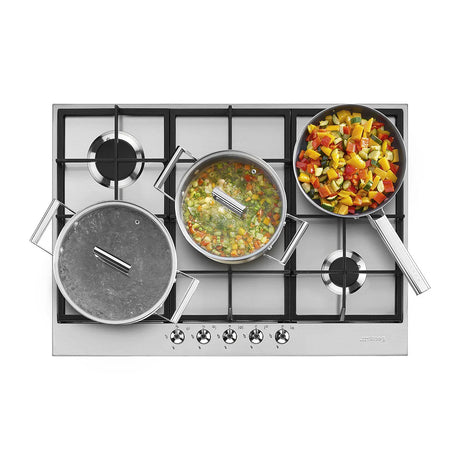 Smeg PX375 73 cm Classic Gas Hob Stainless Steel