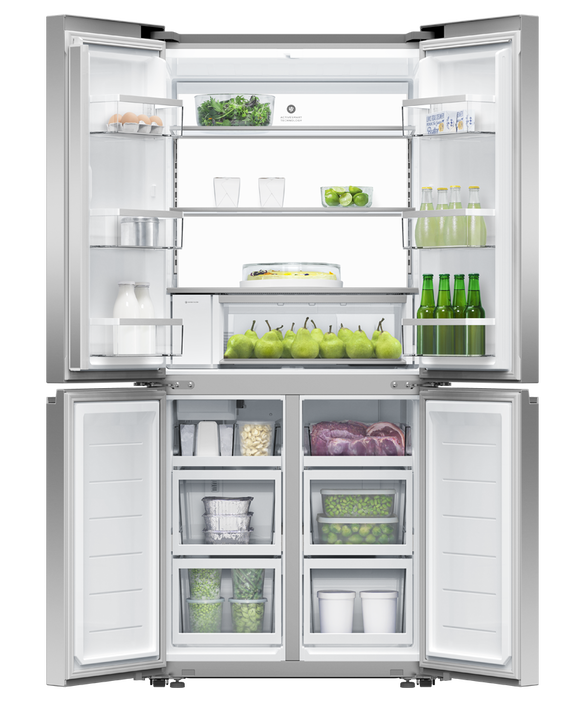 Fisher & Paykel RF500QNUX1 498L Series 7 Quad Door Refrigerator Freezer - Stainless Steel
