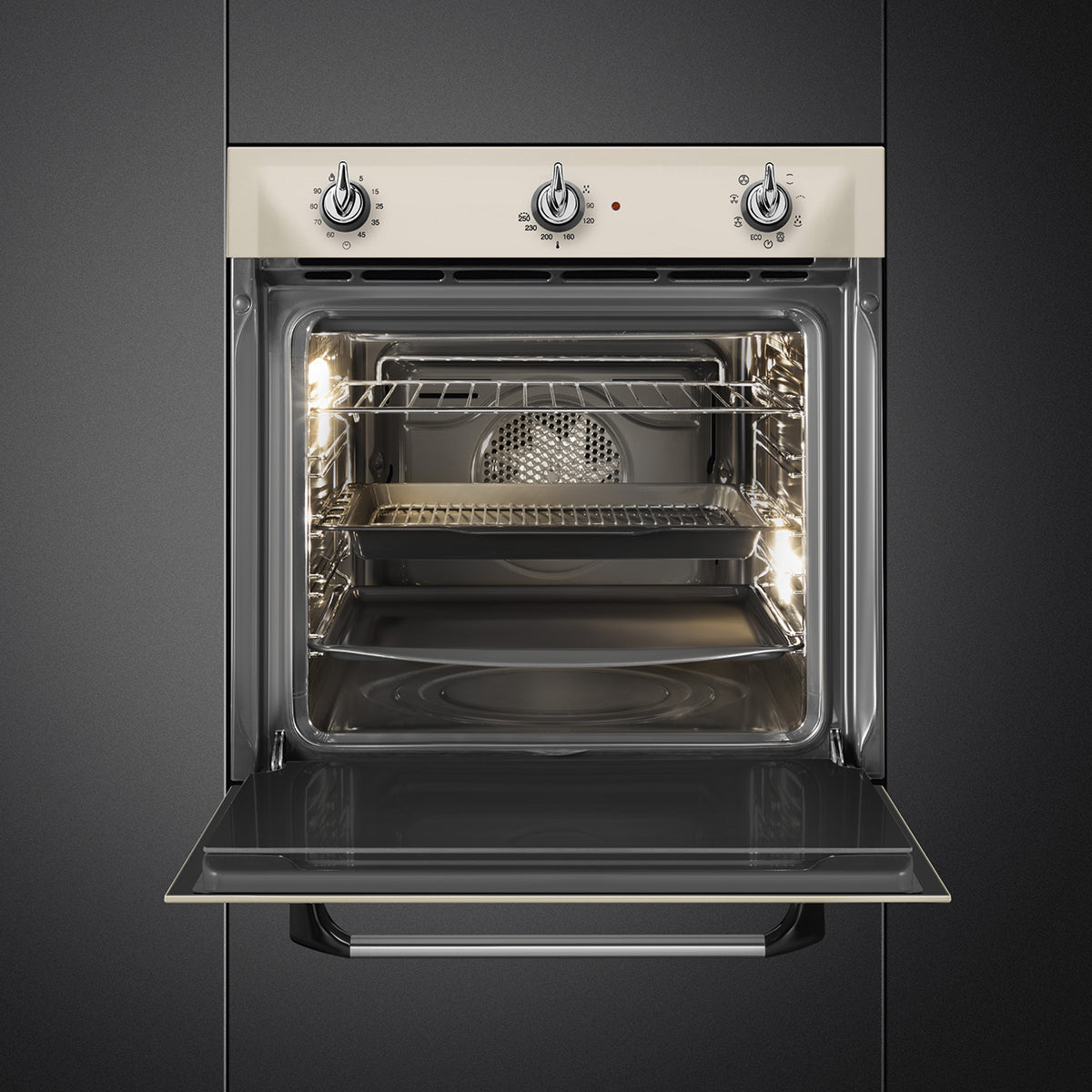 Smeg SF6905P1 Victoria 60cm Built-In Single Oven - Cream