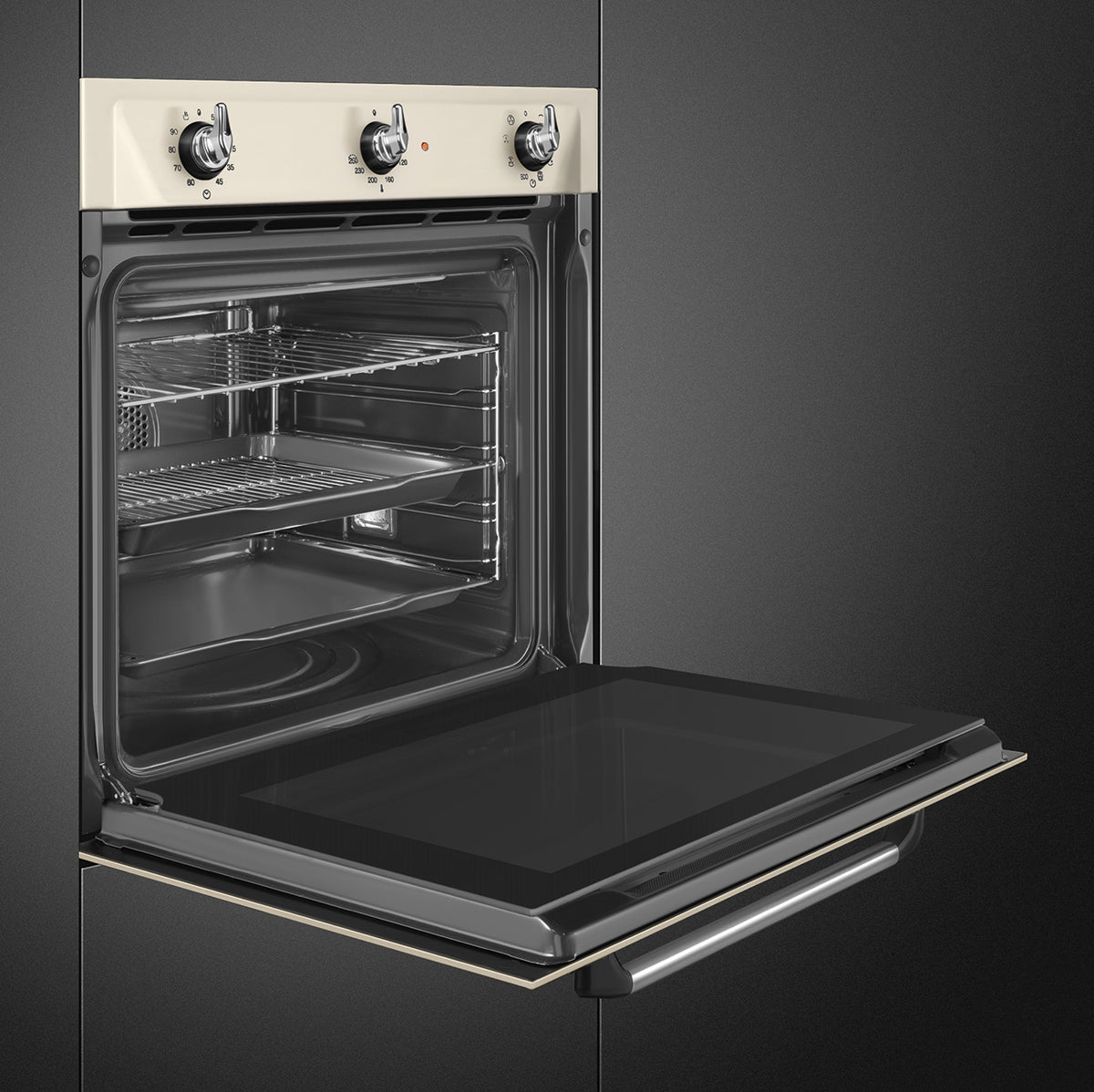 Smeg SF6905P1 Victoria 60cm Built-In Single Oven - Cream