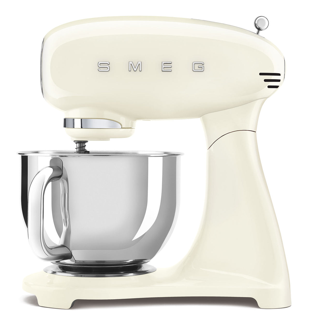 Smeg SMF03CRUK 50's Style 800w, 10 Speed Stand Mixer, Cream Includes dough hook, whisk, beater & more Iconic Retro, 50's Style Design - Lux Appliances 
