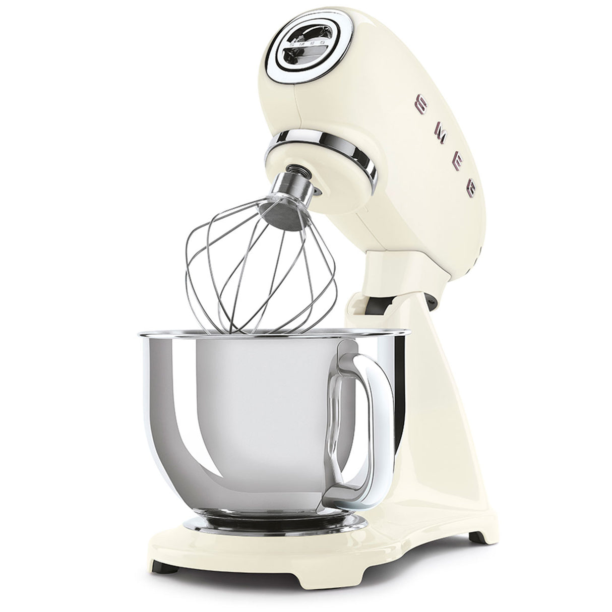 Smeg SMF03CRUK 50's Style 800w, 10 Speed Stand Mixer, Cream Includes dough hook, whisk, beater & more Iconic Retro, 50's Style Design - Lux Appliances 