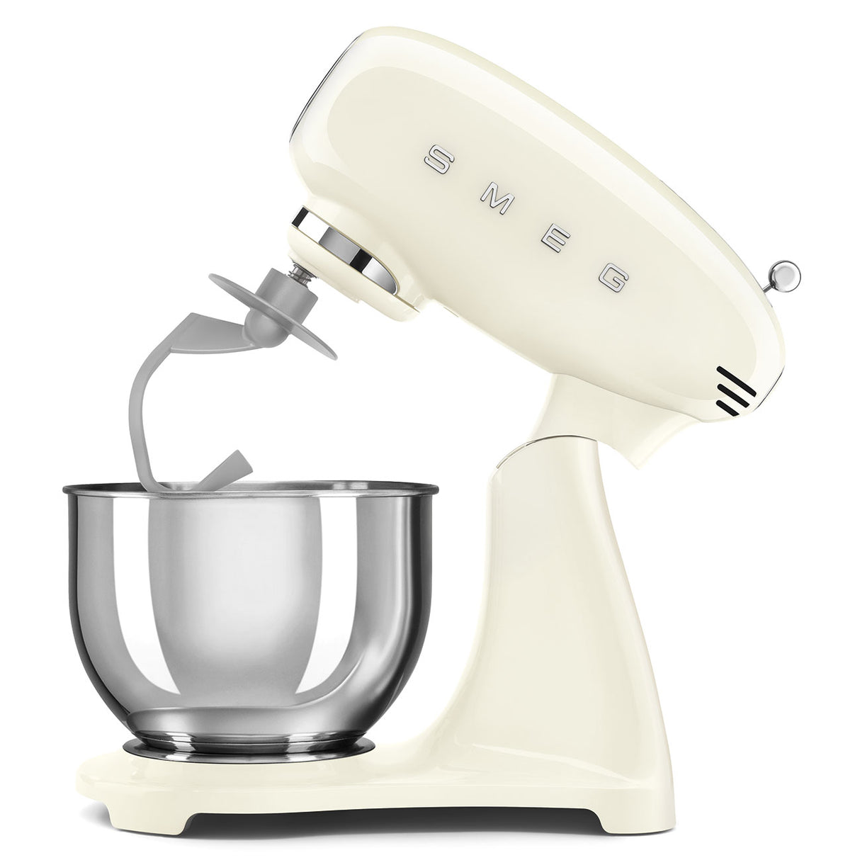 Smeg SMF03CRUK 50's Style 800w, 10 Speed Stand Mixer, Cream Includes dough hook, whisk, beater & more Iconic Retro, 50's Style Design - Lux Appliances 