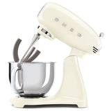 Smeg SMF03CRUK 50's Style 800w, 10 Speed Stand Mixer, Cream Includes dough hook, whisk, beater & more Iconic Retro, 50's Style Design - Lux Appliances 