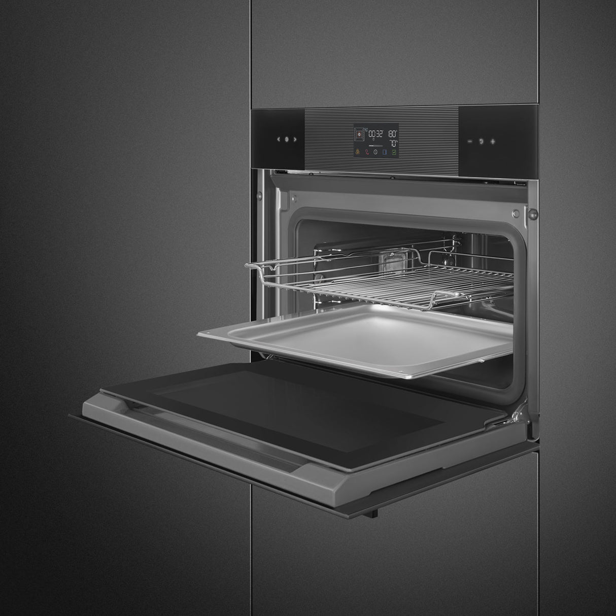 Smeg SO4102S3B3 Linea 45cm Compact Steam100 Oven - Black