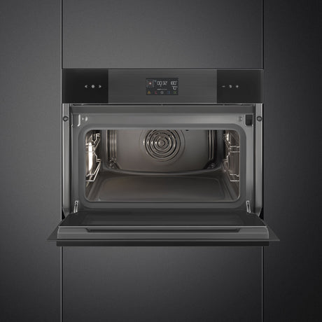 Smeg SO4102S3B3 Linea 45cm Compact Steam100 Oven - Black