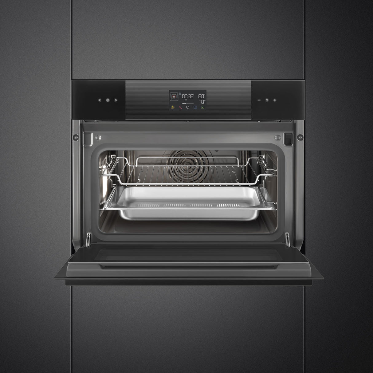 Smeg SO4102S3B3 Linea 45cm Compact Steam100 Oven - Black
