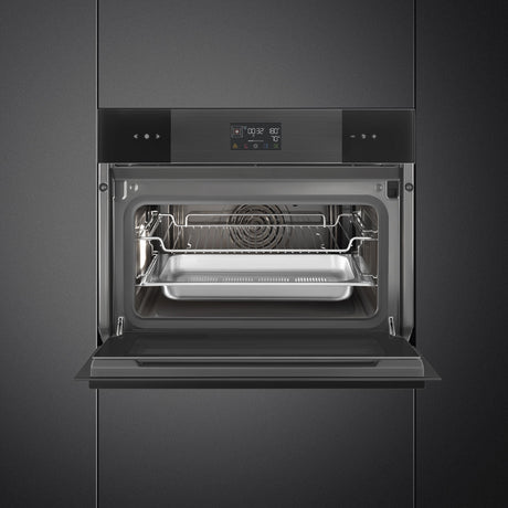 Smeg SO4102S3B3 Linea 45cm Compact Steam100 Oven - Black