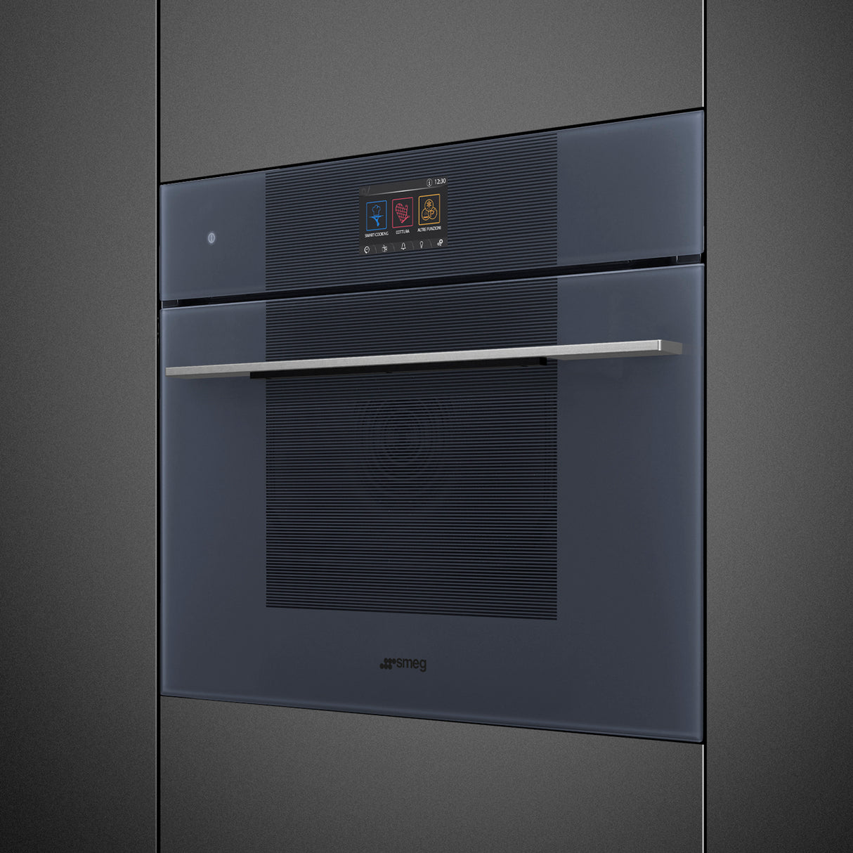 Smeg SO4104APG Linea 45 Compact Omnichef Oven, Neptune Grey