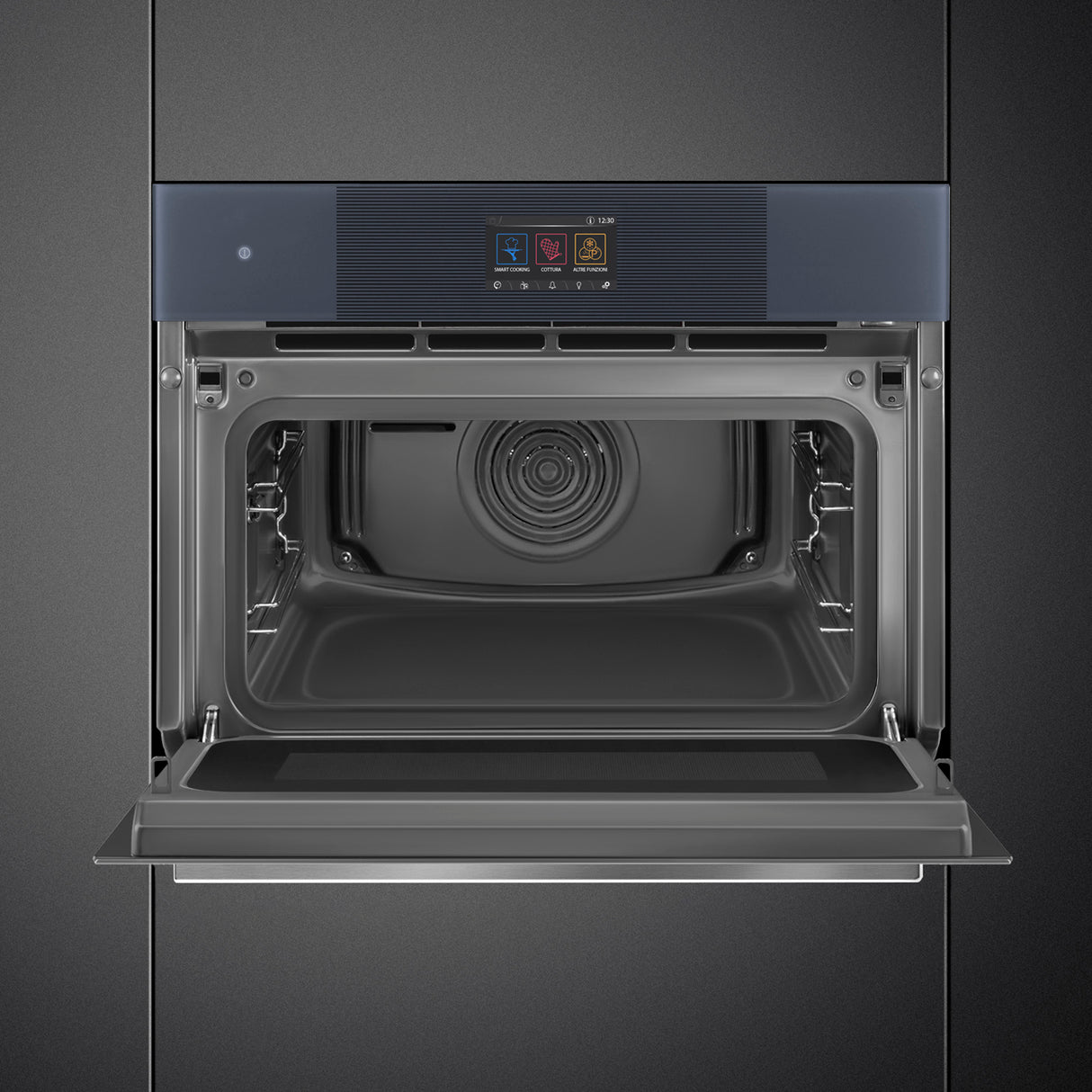 Smeg SO4104APG Linea 45 Compact Omnichef Oven, Neptune Grey