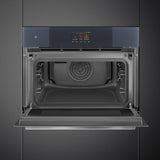 Smeg SO4104APG Linea 45 Compact Omnichef Oven, Neptune Grey