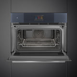 Smeg SO4104APG Linea 45 Compact Omnichef Oven, Neptune Grey