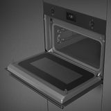 Smeg Classic SO4301M1N Built-In Combi Microwave - Matte Black