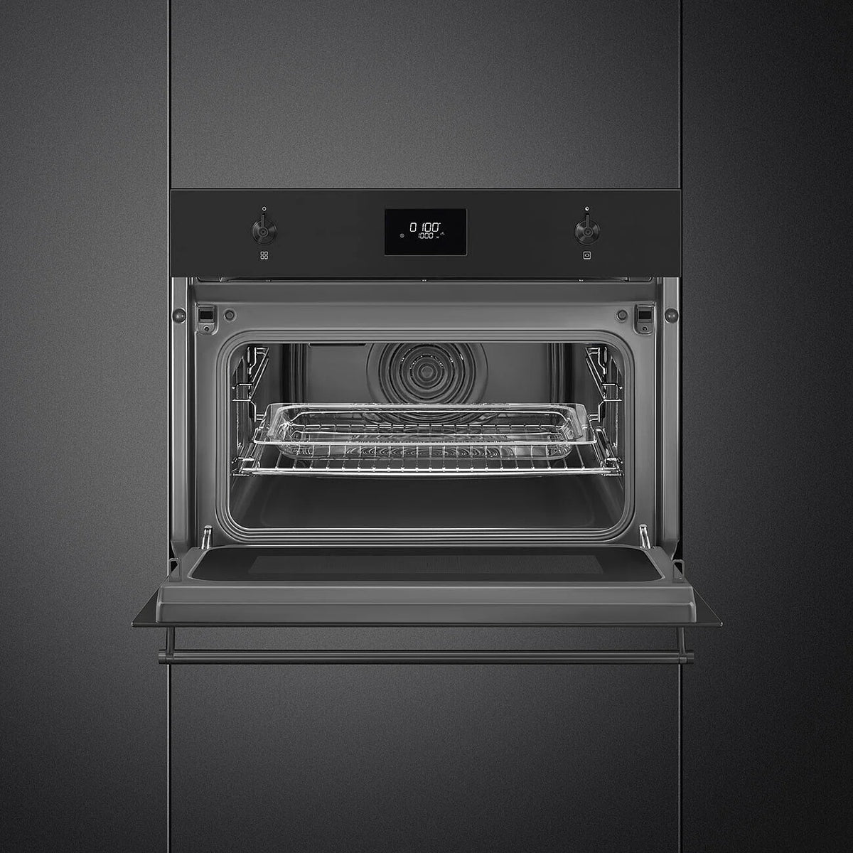 Smeg SO4301M1N Classic 45cm Compact Microwave with grill - Matte Black