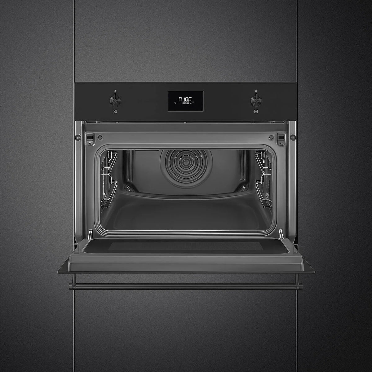 Smeg SO4301M1N Classic 45cm Compact Microwave with grill - Matte Black