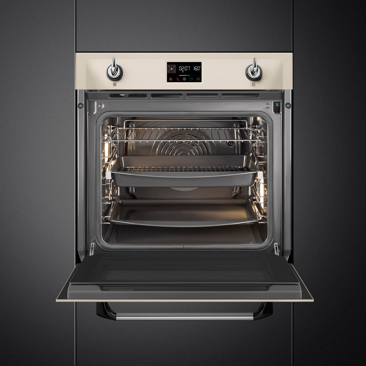 Smeg SOP6902S2PP Victoria 60cm Built-In SteamOne Single Oven - Cream