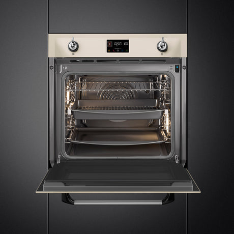 Smeg SOP6902S2PP Victoria 60cm Built-In SteamOne Single Oven - Cream