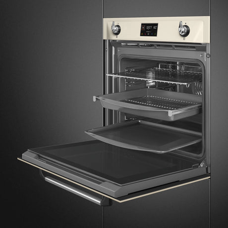 Smeg SOP6902S2PP Victoria 60cm Built-In SteamOne Single Oven - Cream