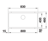 Blanco Subline 800-U - 523145 - 1.0 Bowl Silgranit Undermount Sink - White