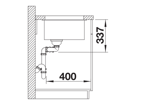 Blanco Subline 480/320-U LH - 527351 - Undermount Sink Silgranit - Volcano Grey