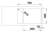 Blanco Zia XL 6 S Compact - 523277 - Single Bowl Silgranit Inset Sink - White