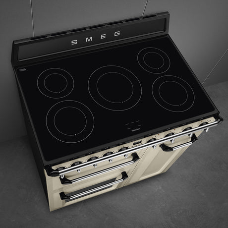 Smeg TR93IP2 90x60cm Victoria Full Electric Range Cooker with Induction Hob in Cream