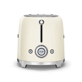 Smeg TSF01CRUK 50's Style 2 Slice, 2 Slot Toaster Gloss Cream Defrost, Reheat & Bagel Settings 50's Style - Lux Appliances 