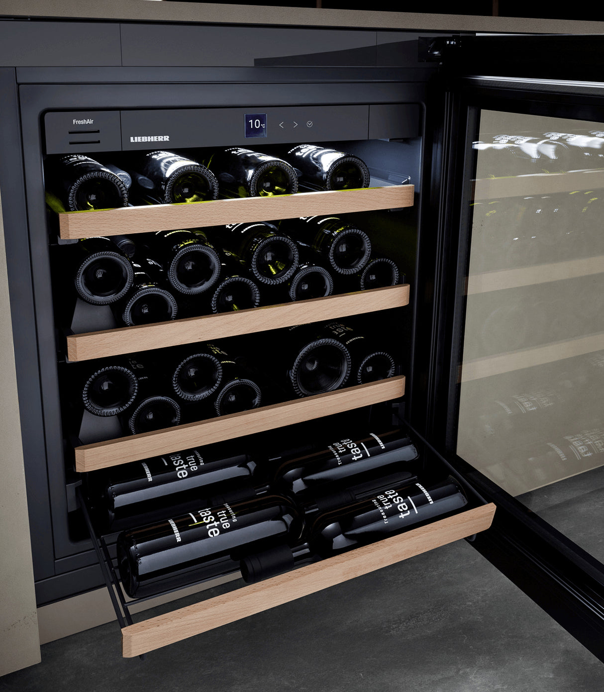 LIEBHERR UWgb 3631 Vinidor - Integrated Undercounter Wine Cooler - Black & Glass