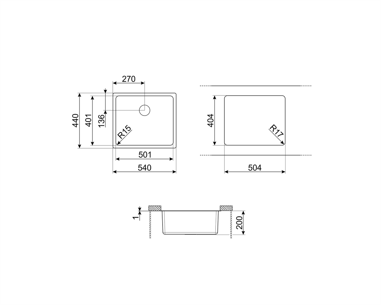 Smeg VSTR50CUX 50 cm Mira 1 Bowl Undermount Sink, PVD Brushed Copper
