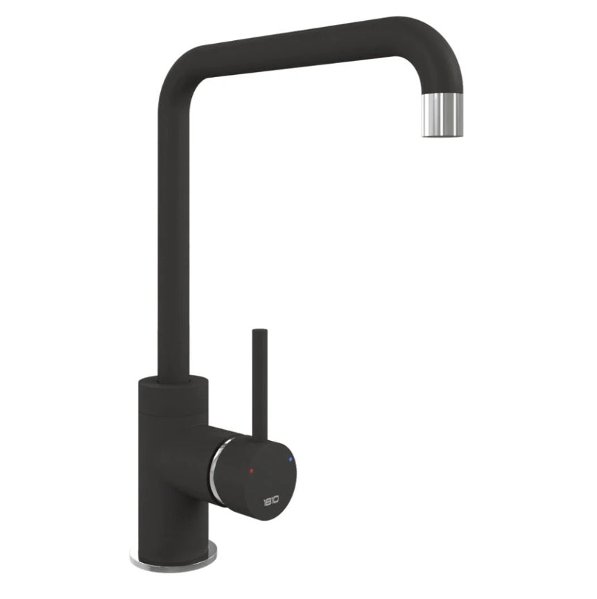 1810 CAS/01/CH/S/GNE -  Purquartz Cascata Chrome Square Spout - metallic black