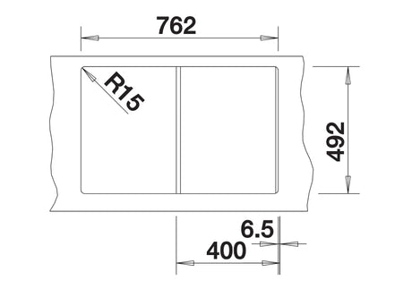Blanco CLASSIC 40 S RH - 511124 - Stainless Steel 1.0 Bowl Inset Kitchen Sink
