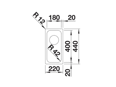 Blanco Solis 180-U - 526113 - Undermount Kitchen Sink - Stainless Steel