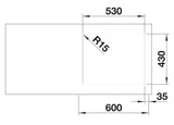 Blanco Andano 500-IF - 522965 - Single Bowl Inset Kitchen Sink - Stainless Steel