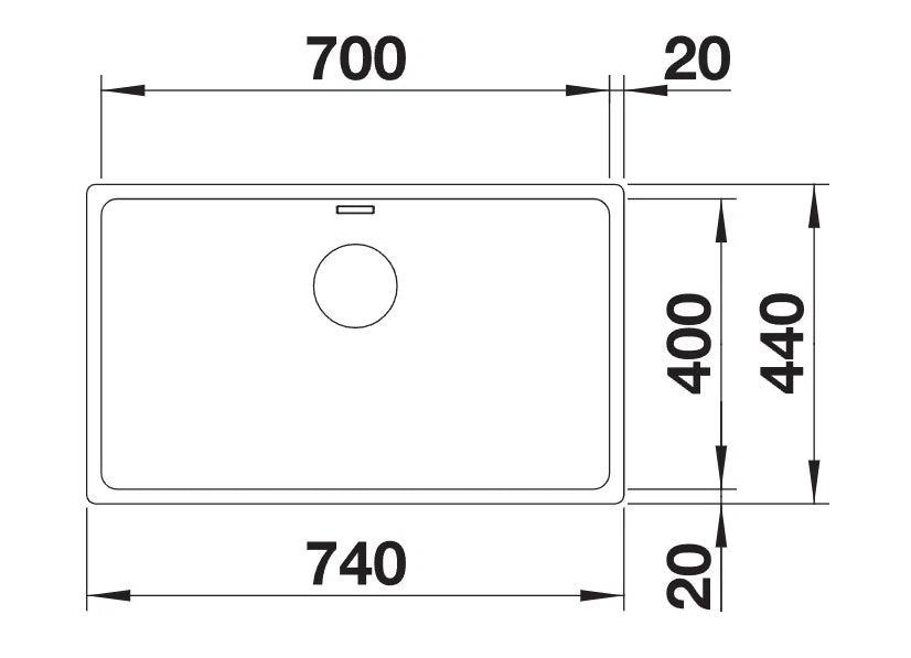 Blanco Andano 700-IF - 522969 - Single Bowl Inset Kitchen Sink - Stainless Steel