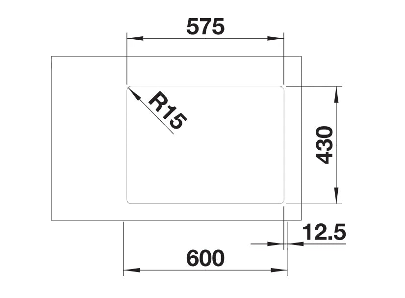 Blanco Andano 340/180-IF RH - 522973 - 1.5 Bowl Inset Kitchen Sink - Stainless Steel