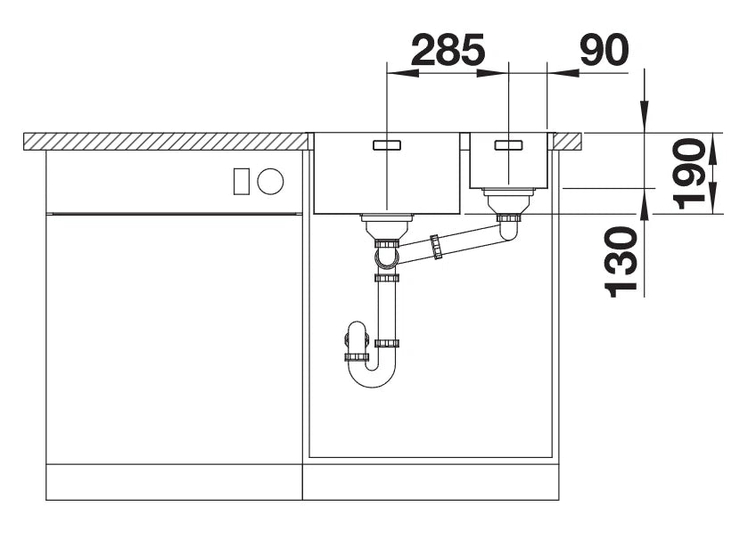 Blanco Andano 340/180-IF RH - 522973 - 1.5 Bowl Inset Kitchen Sink - Stainless Steel