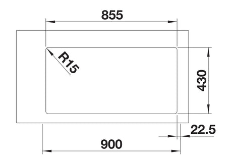 Blanco Andano 400/400-IF - 522985 - 2.0 Bowl Inset Kitchen Sink - Stainless Steel