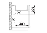 Blanco Andano 400/400-IF - 522985 - 2.0 Bowl Inset Kitchen Sink - Stainless Steel