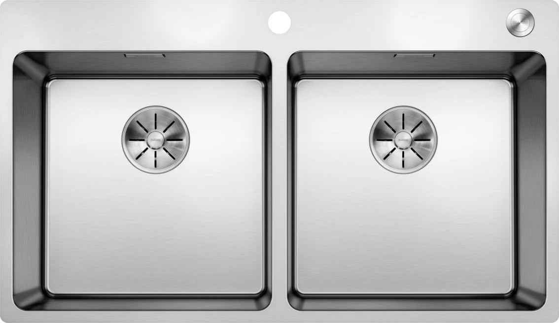 Blanco Andano 400/400-IF/A - 525249 - 2.0 Bowl Inset Kitchen Sink with Tap Ledge - Stainless Steel