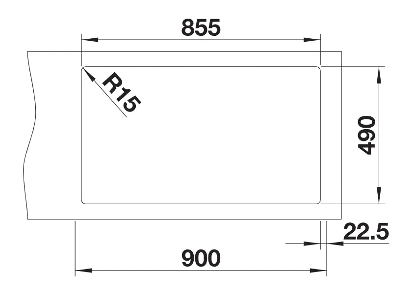 Blanco Andano 400/400-IF/A - 525249 - 2.0 Bowl Inset Kitchen Sink with Tap Ledge - Stainless Steel