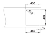 Blanco Andano 400-IF/A - 525244 - Single Bowl Inset Kitchen Sink with Tap Ledge - Stainless Steel