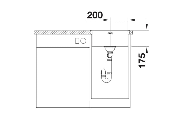 Blanco Supra 400-IF - 526350 - Single Bowl Inset Kitchen Sink - Stainless Steel
