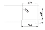 Blanco Supra 500-IF - 526351 - Single Bowl Inset Kitchen Sink - Stainless Steel