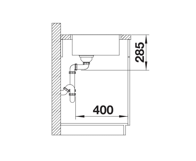 Blanco Supra 500-IF - 526351 - Single Bowl Inset Kitchen Sink - Stainless Steel