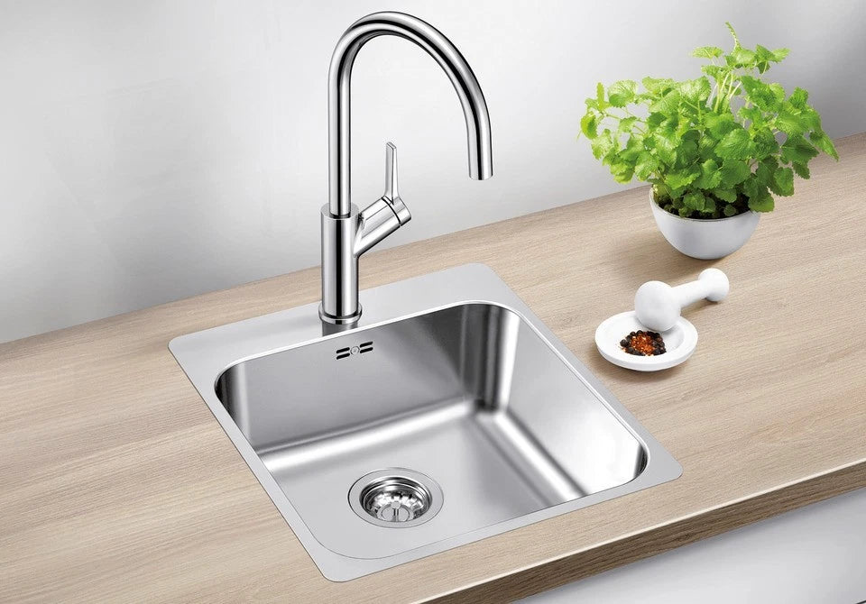 Blanco Supra 400-IF/A - 526352 - Single Bowl Inset Kitchen Sink with Tap Ledge - Stainless Steel