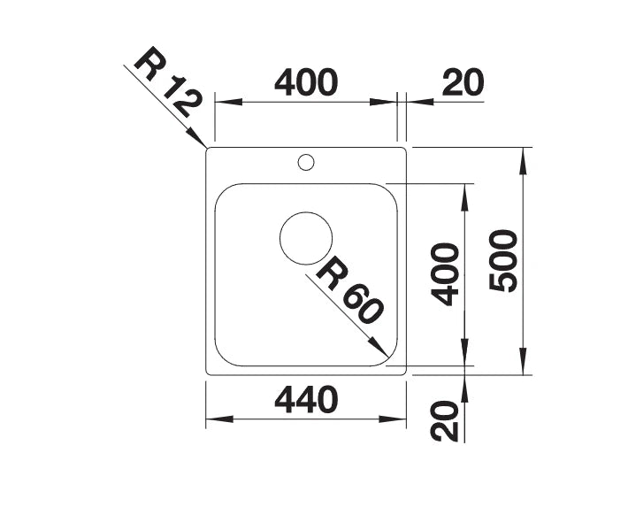 Blanco Supra 400-IF/A - 526352 - Single Bowl Inset Kitchen Sink with Tap Ledge - Stainless Steel