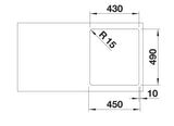 Blanco Supra 400-IF/A - 526352 - Single Bowl Inset Kitchen Sink with Tap Ledge - Stainless Steel