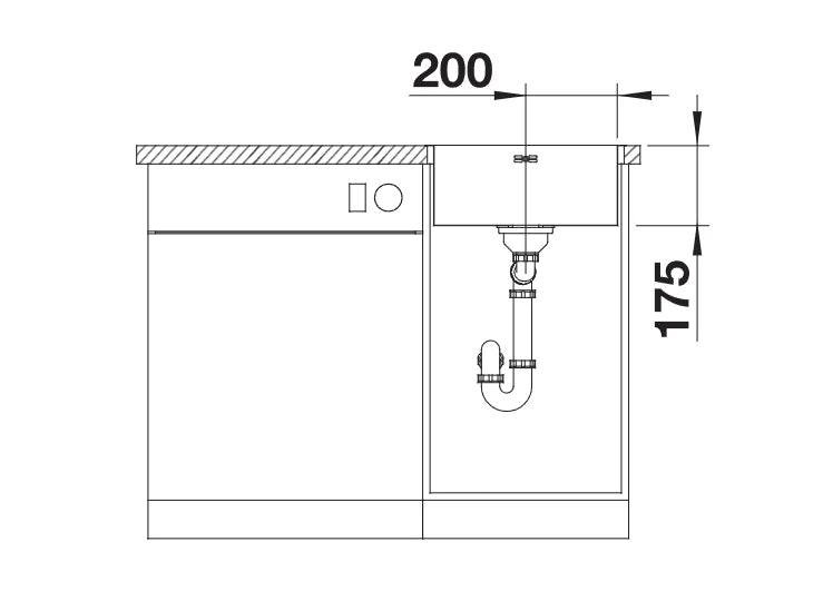 Blanco Supra 400-IF/A - 526352 - Single Bowl Inset Kitchen Sink with Tap Ledge - Stainless Steel