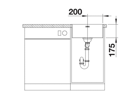 Blanco Supra 400-IF/A - 526352 - Single Bowl Inset Kitchen Sink with Tap Ledge - Stainless Steel